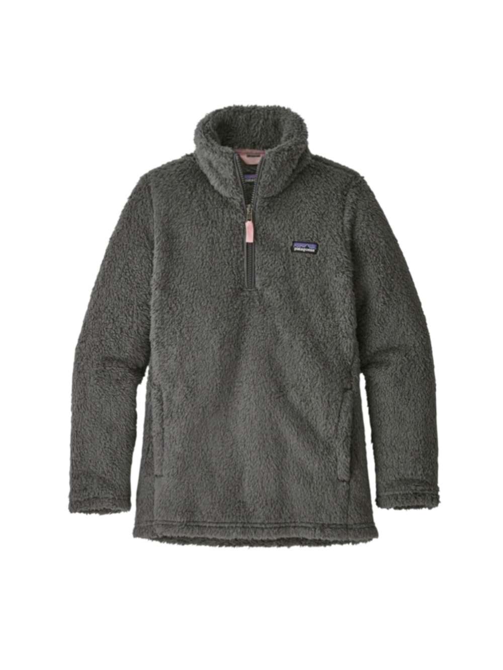 Patagonia Fleece Los Gatos 1/4-Zip Jacket Forge Grey Girls Size XL 14 Gorpcore